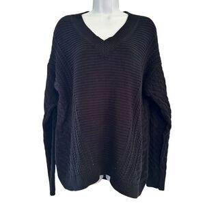 Caslon Black Pullover V-Neck Sweater Size Small NWT